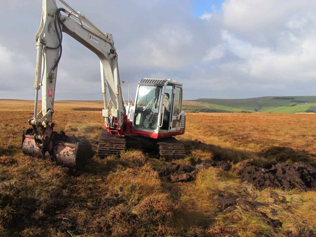 Contractors at work on the Pendle Hill Peat 