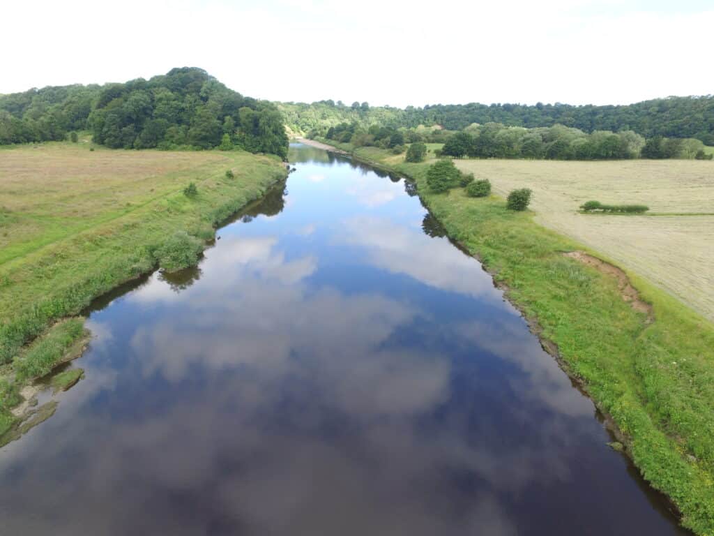 The site of Samlesbury weir after it's removal
